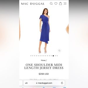 ONE SHOULDER MIDI LENGTH JERSEY DRESS Size 12